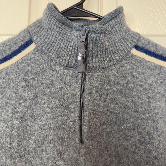 American Eagle AE77 Performance Men’s 1/4 Zip 100% Lambswool Sweater Size L - Picture 3 of 8